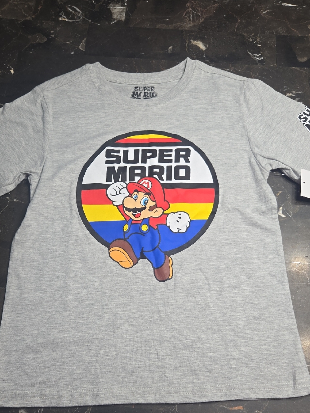 Super Mario Kids' Gray Short Sleeve Tee *New*